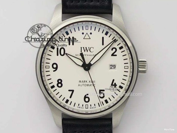 MIROTIME 0825 Fashionable Mark XVIII IW327002 V6F Best Edition White Dial On Black Leather Strap A 7312
